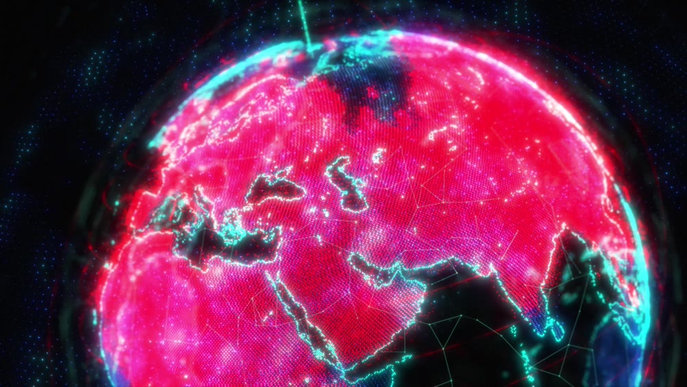 Asia Spread of the something Epidemic war, etc. The texture map of the Earth was created in the graphic editor without photos and other images. 3d illustration