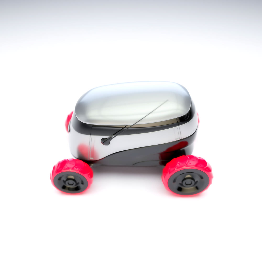 Automated Delivery Robot Service . Modern Smart Wireless Robot Delivers Goods or Food to a Customer. New Technological Iot Business Industry of Delivery Logistic of Online Shop. 3d illustration