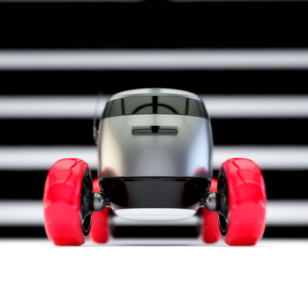 Automated Delivery Robot Service . Modern Smart Wireless Robot Delivers Goods or Food to a Customer. New Technological Iot Business Industry of Delivery Logistic of Online Shop. 3d illustration