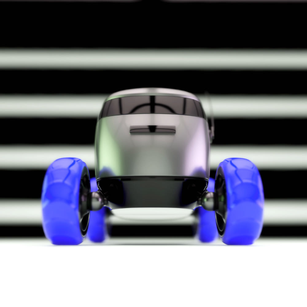 Automated Delivery Robot Service . Modern Smart Wireless Robot Delivers Goods or Food to a Customer. New Technological Iot Business Industry of Delivery Logistic of Online Shop. 3d illustration