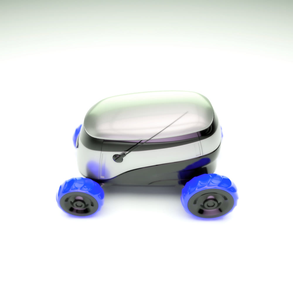 Automated Delivery Robot Service . Modern Smart Wireless Robot Delivers Goods or Food to a Customer. New Technological Iot Business Industry of Delivery Logistic of Online Shop. 3d illustration
