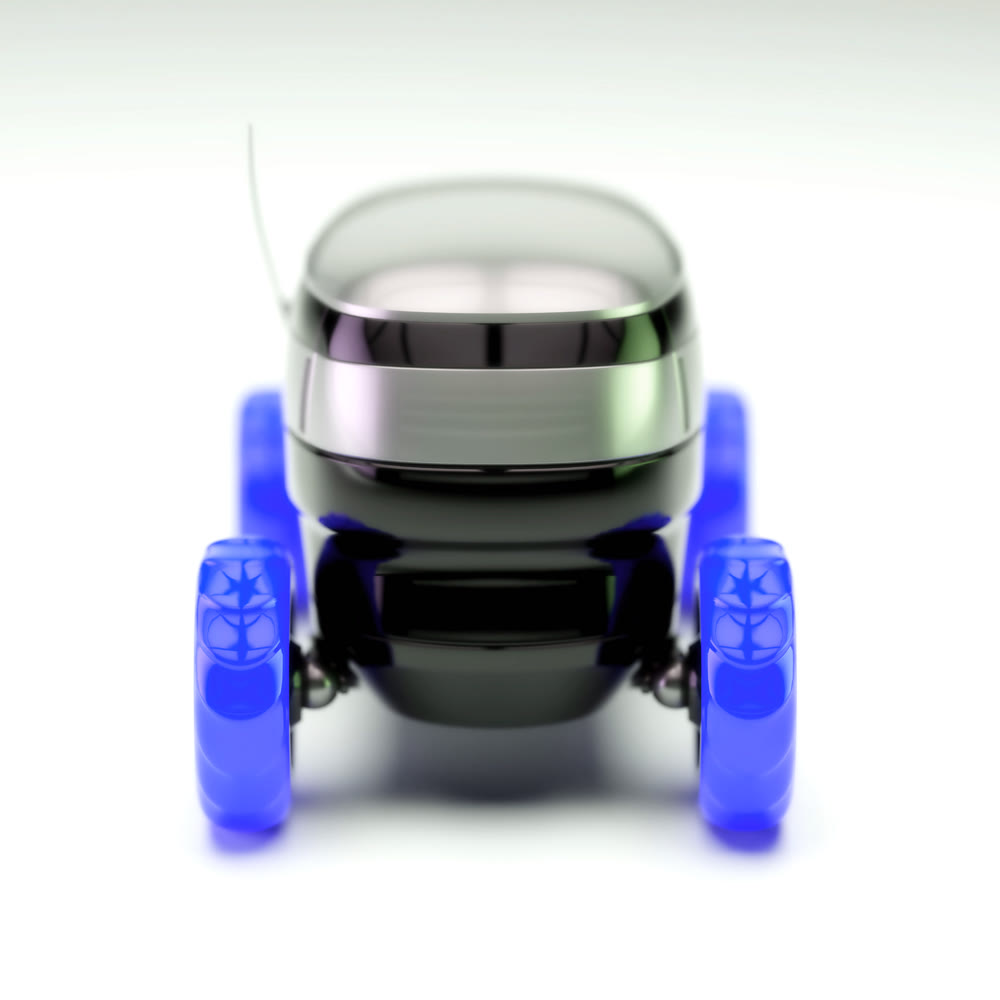 Automated Delivery Robot Service . Modern Smart Wireless Robot Delivers Goods or Food to a Customer. New Technological Iot Business Industry of Delivery Logistic of Online Shop. 3d illustration