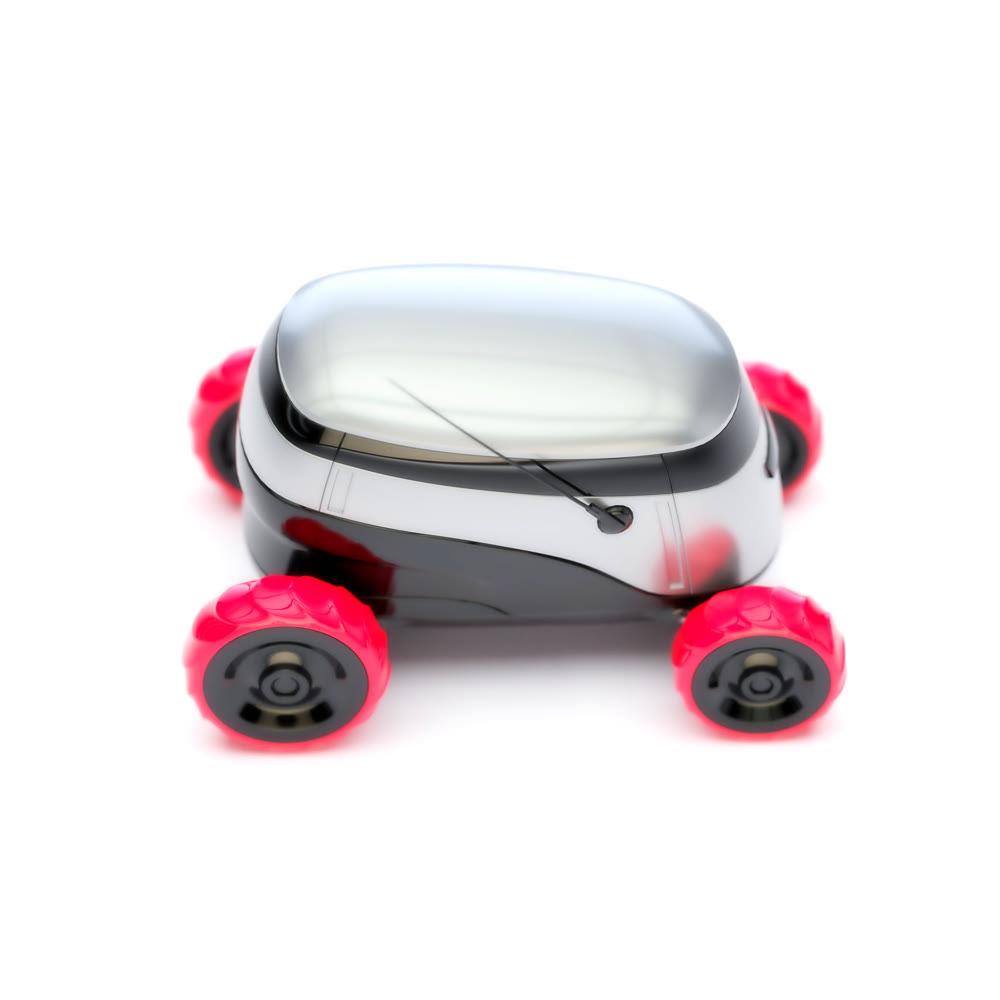 Automated Delivery Robot Service . Modern Smart Wireless Robot Delivers Goods or Food to a Customer. New Technological Iot Business Industry of Delivery Logistic of Online Shop. 3d illustration