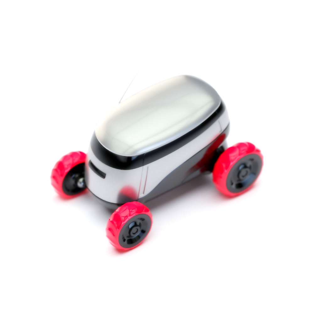 Automated Delivery Robot Service . Modern Smart Wireless Robot Delivers Goods or Food to a Customer. New Technological Iot Business Industry of Delivery Logistic of Online Shop. 3d illustration