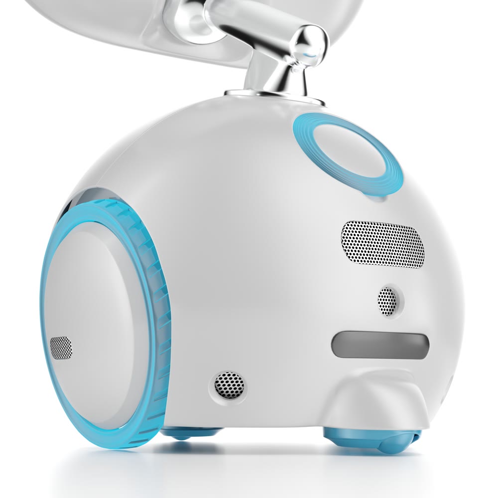 Robot vacuum cleaner. Touch screen, autonomous operation. 3d illustration.