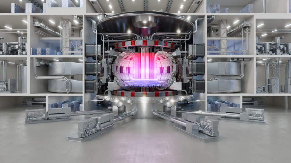 ITER Tokamak thermonuclear reactor with internal communications and plasma inside