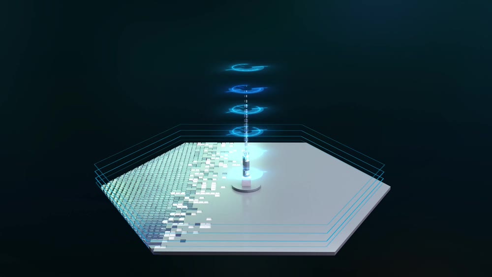 The 5G communications tower is being built and expanding its area of influence